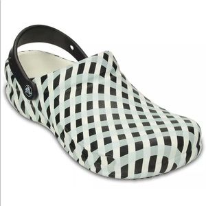 Crocs Bistro Gingham Clog Black/white W 8/M 6 shoe